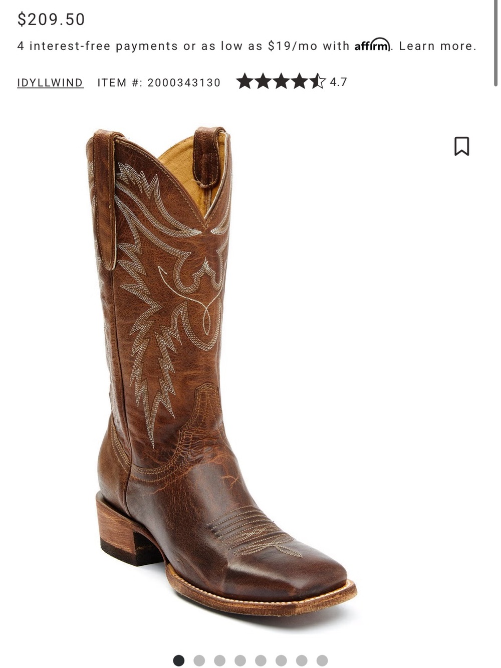 Idyllwind women’s Brown Leather Western Cowboy Boots- size 9